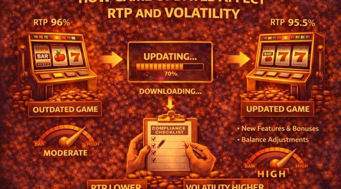 infographic showing how game updates affect rtp and volatility